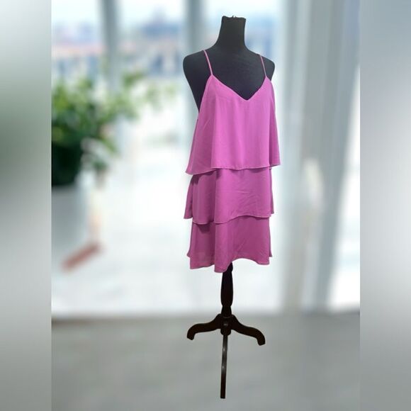 Show Me Your Mumu Womens Ruffle Tiered Spaghetti Strap Mini Barbie Pink Size S - Picture 6 of 14